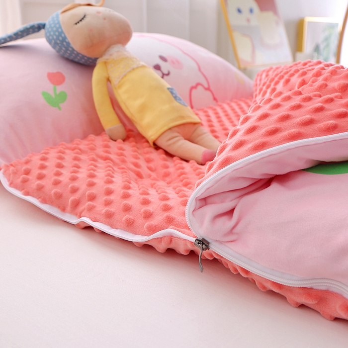 91家纺网 家纺一手货源 找家纺 （总）八零年代 2025新款秋冬加厚豆豆绒儿童一体睡袋宝宝绒防踢被