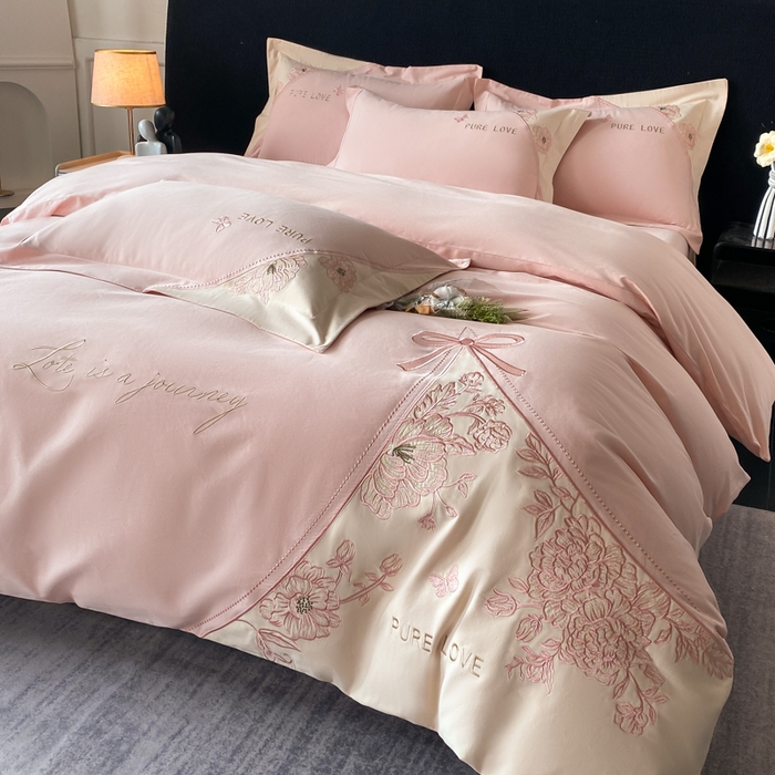 91家纺网 家纺一手货源 找家纺 （总）桃园 新款纯棉全棉长绒棉磨毛不掉毛四件套高端礼盒-罗德岛系列