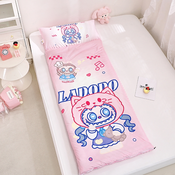 91家纺网 家纺一手货源 找家纺 八零年代 2025新款秋冬加厚豆豆绒儿童一体睡袋宝宝绒防踢被 拉多多