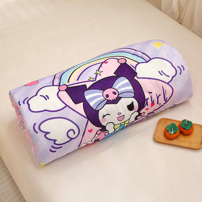 91家纺网 家纺一手货源 找家纺 八零年代 2025新款秋冬加厚豆豆绒儿童一体睡袋宝宝绒防踢被 彩虹库米