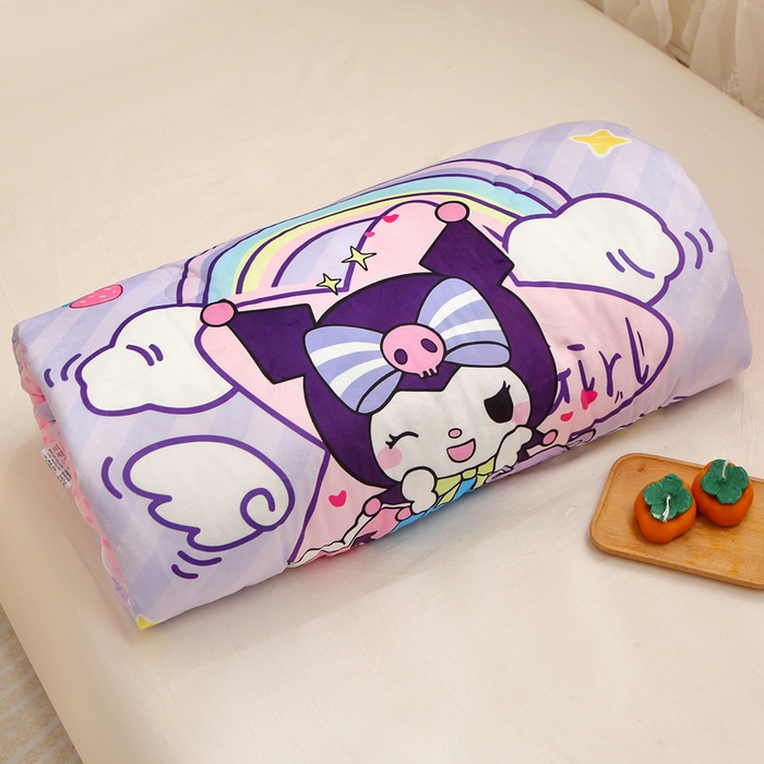 91家纺网 家纺一手货源 找家纺 八零年代 2025新款秋冬加厚豆豆绒儿童一体睡袋宝宝绒防踢被 彩虹库米