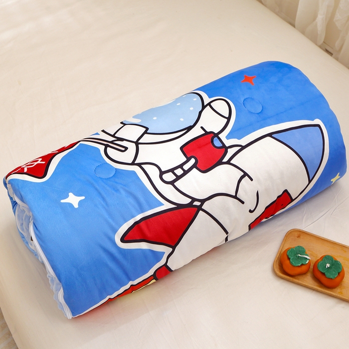 91家纺网 家纺一手货源 找家纺 八零年代 2025新款秋冬加厚豆豆绒儿童一体睡袋宝宝绒防踢被 太空旅行