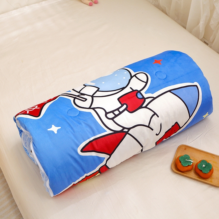 91家纺网 家纺一手货源 找家纺 八零年代 2025新款秋冬加厚豆豆绒儿童一体睡袋宝宝绒防踢被 太空旅行