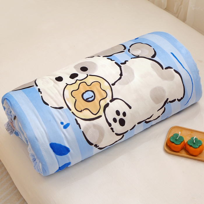 91家纺网 家纺一手货源 找家纺 八零年代 2025新款秋冬加厚豆豆绒儿童一体睡袋宝宝绒防踢被 饼干小狗