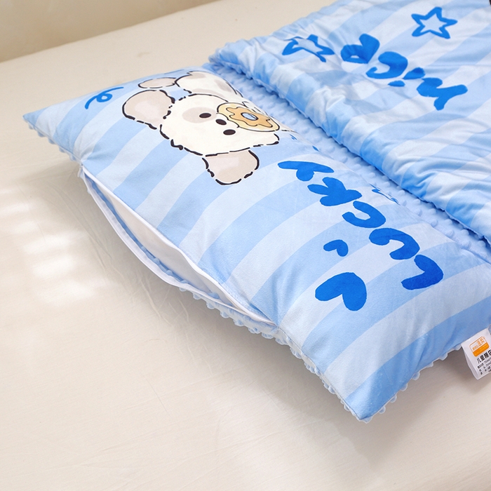 91家纺网 家纺一手货源 找家纺 八零年代 2025新款秋冬加厚豆豆绒儿童一体睡袋宝宝绒防踢被 饼干小狗