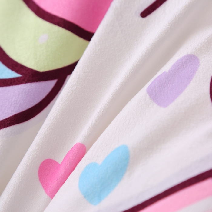 91家纺网 家纺一手货源 找家纺 八零年代 2025新款秋冬加厚豆豆绒儿童一体睡袋宝宝绒防踢被 粉红马