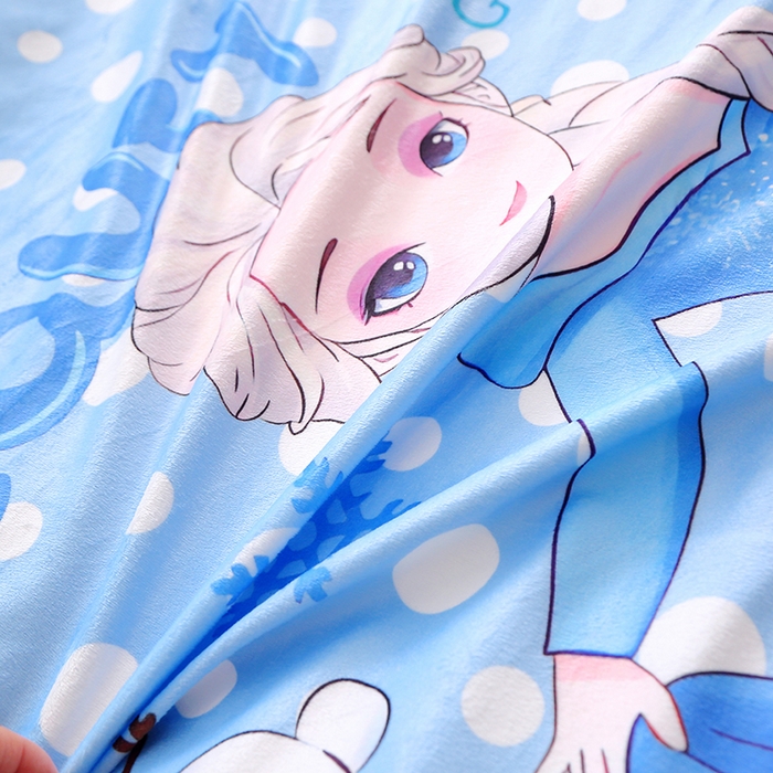 91家纺网 家纺一手货源 找家纺 八零年代 2025新款秋冬加厚豆豆绒儿童一体睡袋宝宝绒防踢被 雪公主