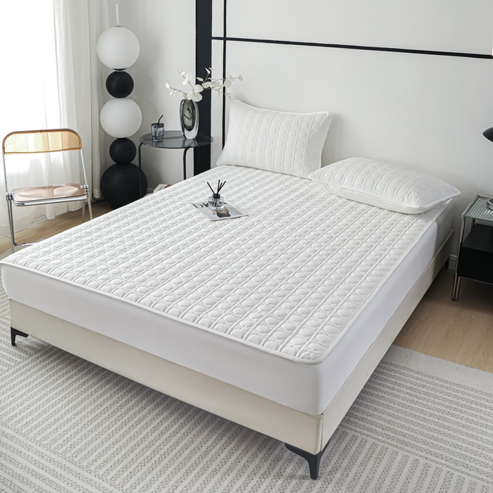 91家纺网 家纺一手货源 找家纺 （总）佳笠家居 2025新款全棉纯棉夹棉床笠四季通用席梦思保护套床罩-初见系列