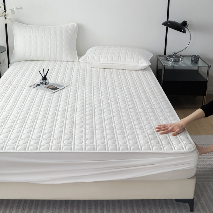 91家纺网 家纺一手货源 找家纺 （总）佳笠家居 2025新款全棉纯棉夹棉床笠四季通用席梦思保护套床罩-初见系列