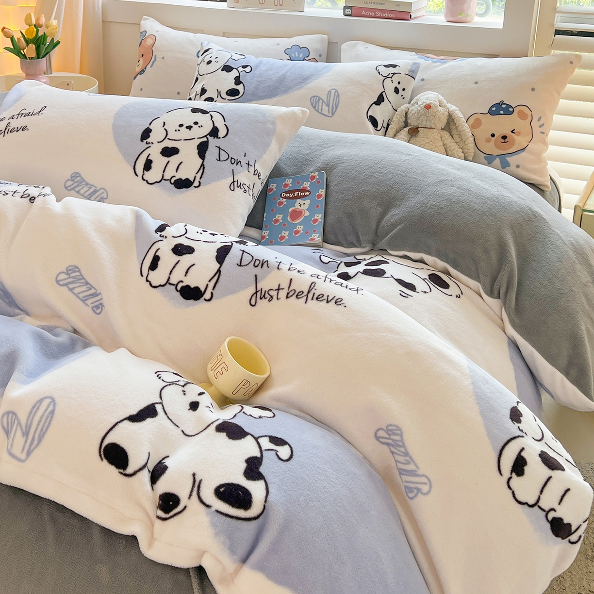 91家纺网 家纺一手货源 找家纺 LIFE.丽芙 2025秋冬新款A类牛奶绒加厚保暖单被套 幸运狗