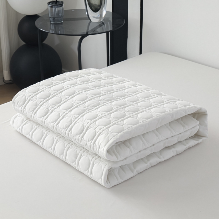 91家纺网 家纺一手货源 找家纺 佳笠家居 2025新款全棉纯棉夹棉床笠四季通用席梦思保护套床罩-初见系列 本白