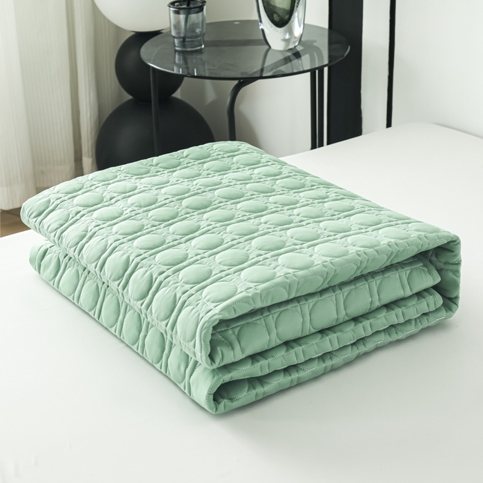 91家纺网 家纺一手货源 找家纺 佳笠家居 2025新款全棉纯棉夹棉床笠四季通用席梦思保护套床罩-初见系列 薄荷绿