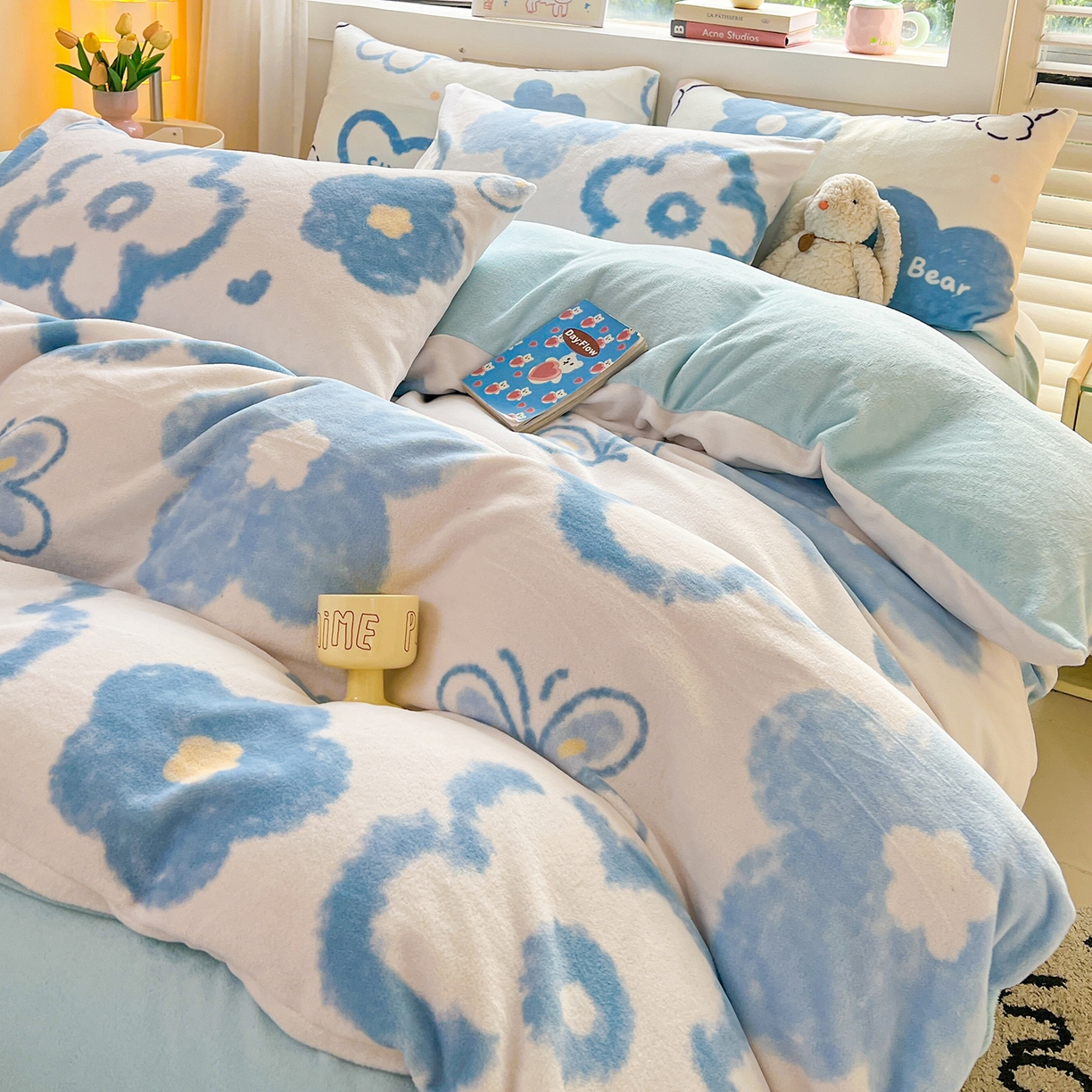 LIFE.丽芙 2025秋冬新款A类牛奶绒加厚保暖单被套 花恋