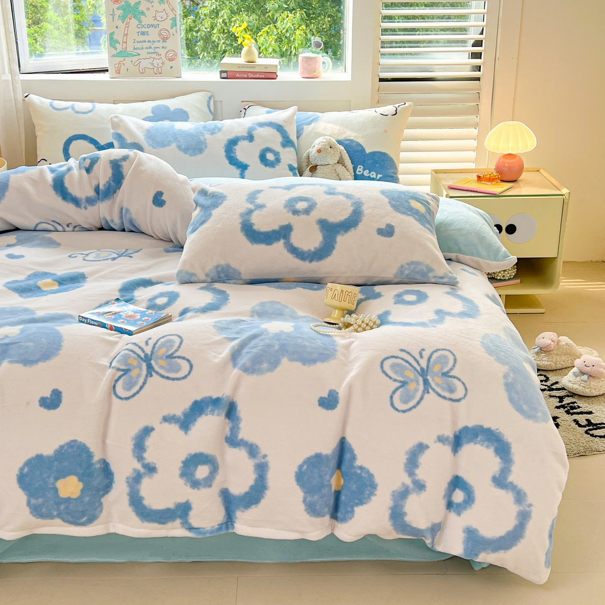 91家纺网 家纺一手货源 找家纺 LIFE.丽芙 2025秋冬新款A类牛奶绒加厚保暖单被套 花恋