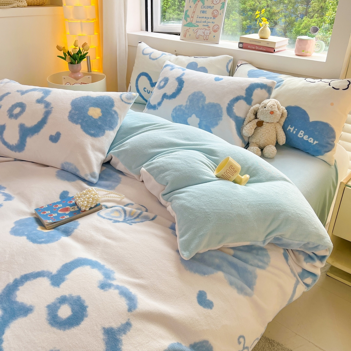 91家纺网 家纺一手货源 找家纺 LIFE.丽芙 2025秋冬新款A类牛奶绒加厚保暖单被套 花恋