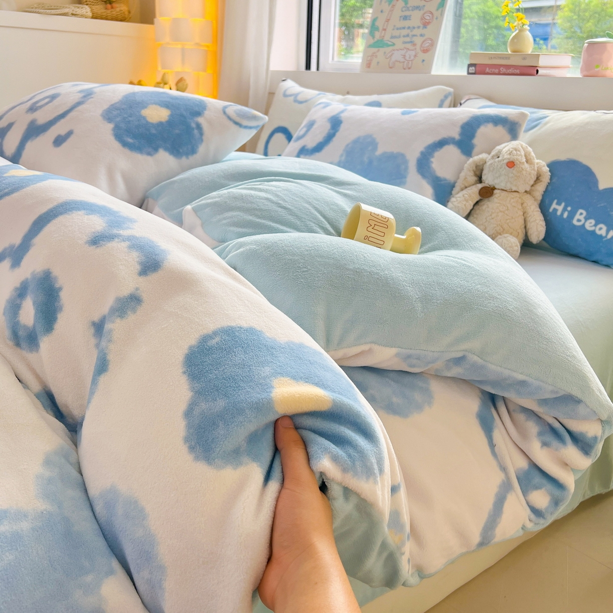 91家纺网 家纺一手货源 找家纺 LIFE.丽芙 2025秋冬新款A类牛奶绒加厚保暖单被套 花恋