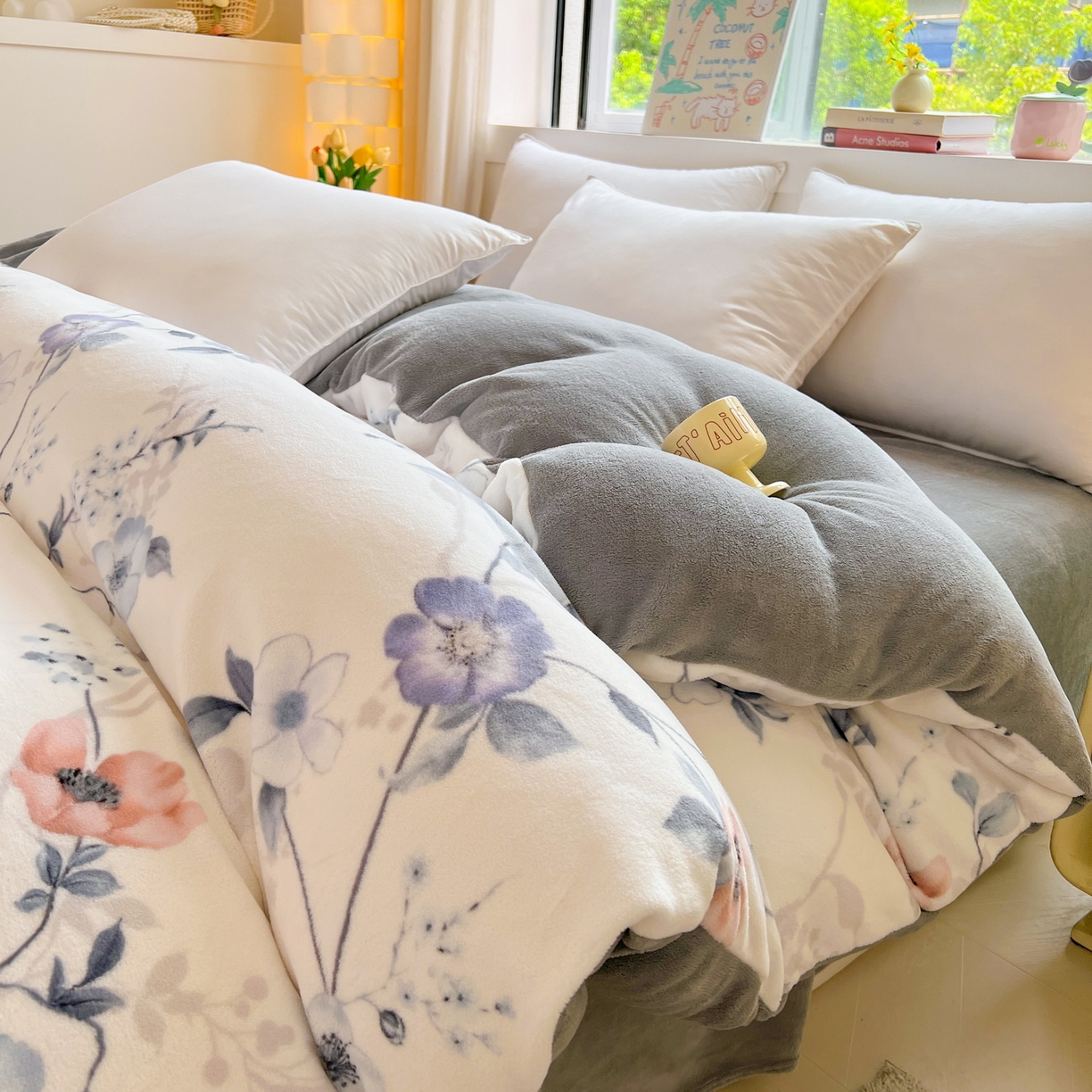 91家纺网 家纺一手货源 找家纺 LIFE.丽芙 2025秋冬新款A类牛奶绒加厚保暖单被套 司藤