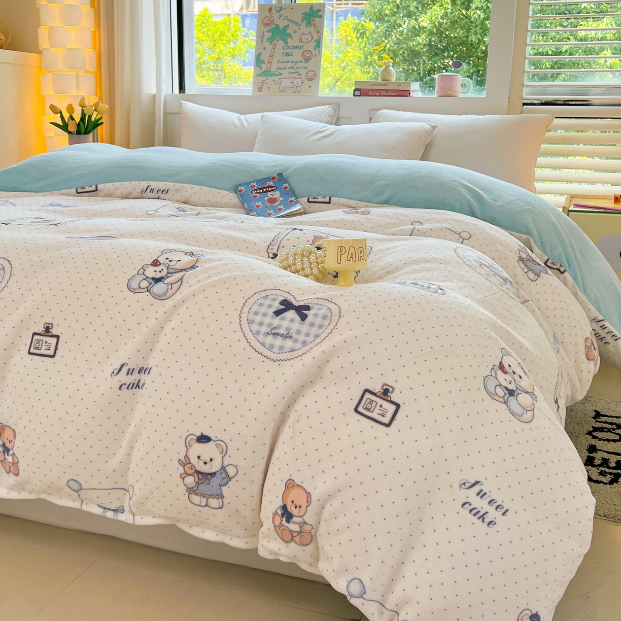 91家纺网 家纺一手货源 找家纺 LIFE.丽芙 2025秋冬新款A类牛奶绒加厚保暖单被套 贝果宝贝