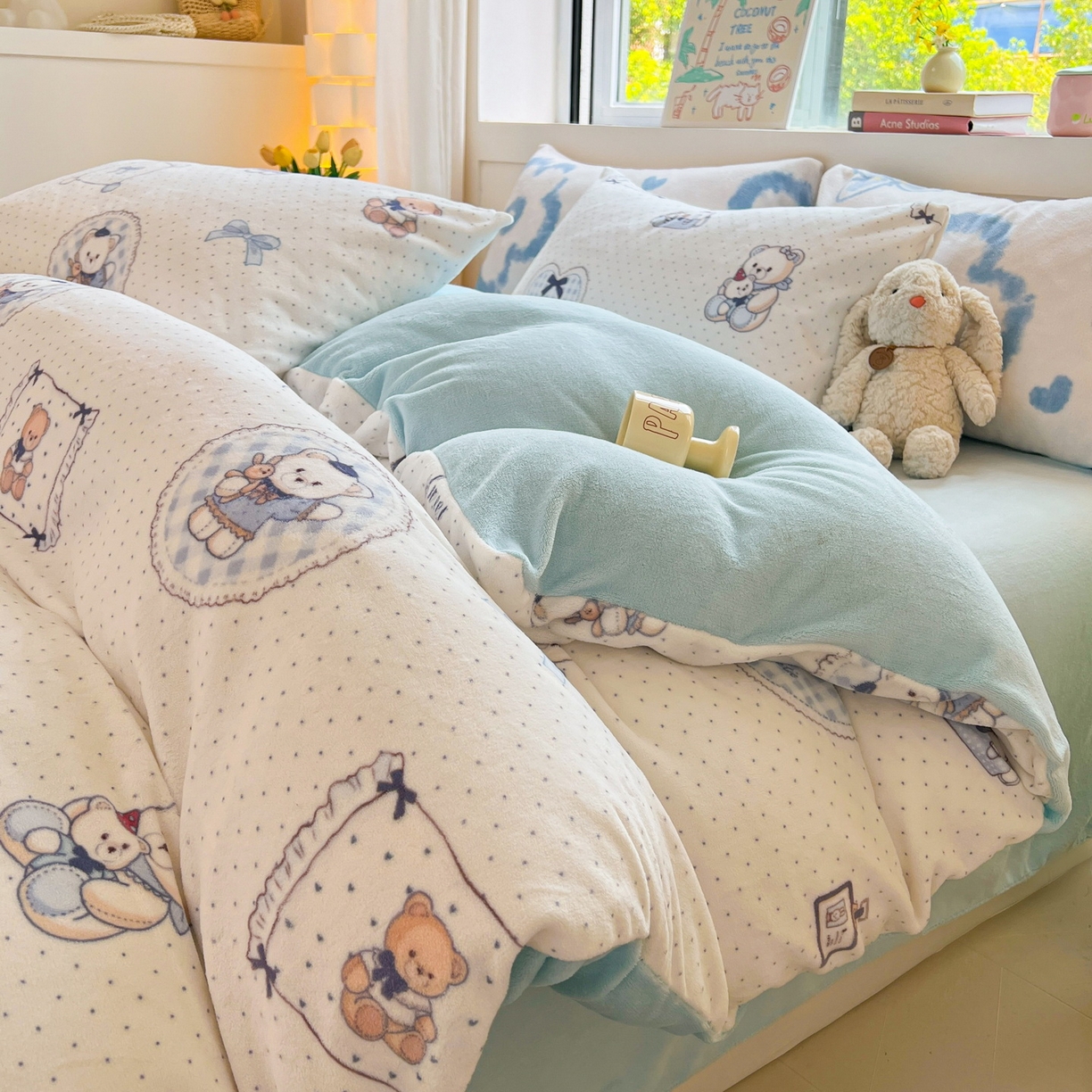 91家纺网 家纺一手货源 找家纺 LIFE.丽芙 2025秋冬新款A类牛奶绒加厚保暖单被套 贝果宝贝