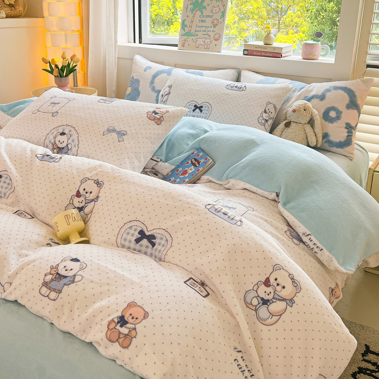 91家纺网 家纺一手货源 找家纺 LIFE.丽芙 2025秋冬新款A类牛奶绒加厚保暖单被套 贝果宝贝