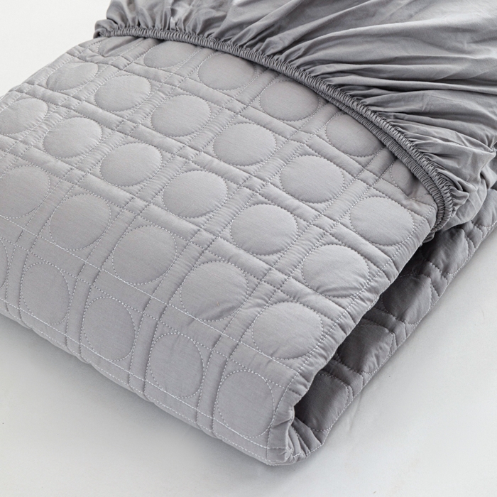 91家纺网 家纺一手货源 找家纺 佳笠家居 2025新款全棉纯棉夹棉床笠四季通用席梦思保护套床罩-初见系列 高级灰