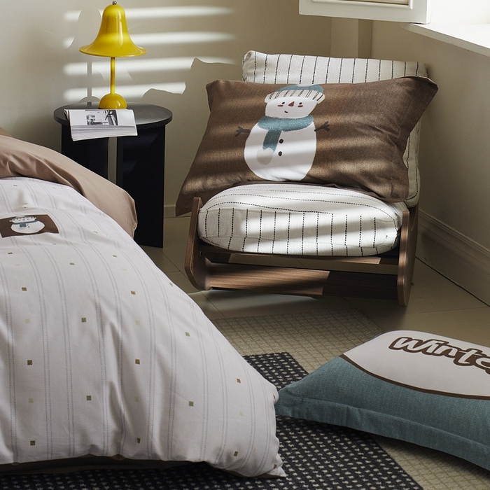 91家纺网 家纺一手货源 找家纺 由丽2025新款卡通磨毛印花四件套（控价券后不低于小号190，标准210，加大225） 圣诞-米