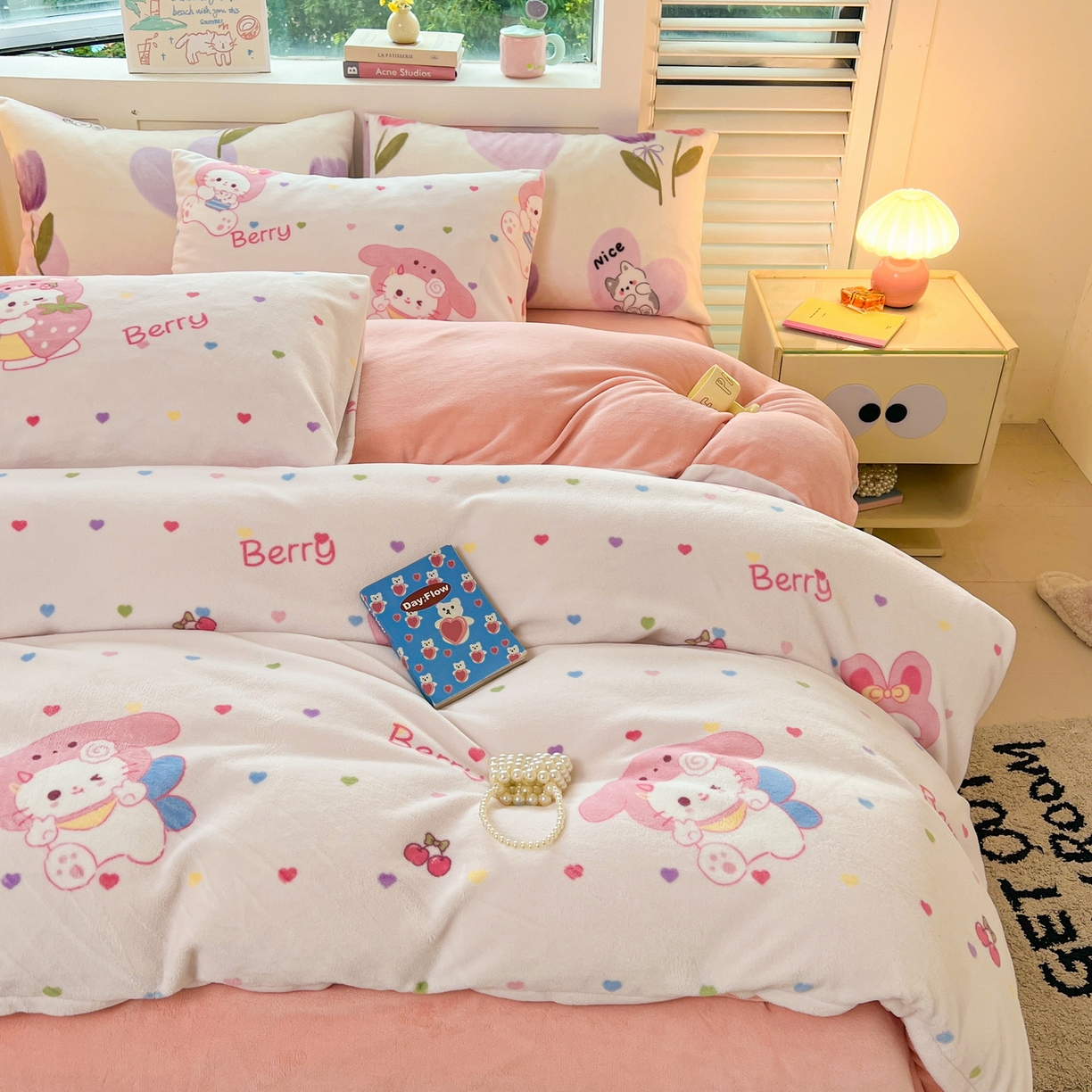 91家纺网 家纺一手货源 找家纺 LIFE.丽芙 2025秋冬新款A类牛奶绒加厚保暖单被套 乖乖喵