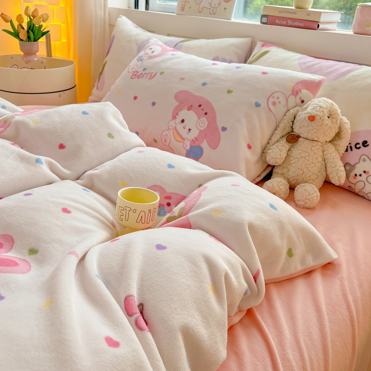 91家纺网 家纺一手货源 找家纺 LIFE.丽芙 2025秋冬新款A类牛奶绒加厚保暖单被套 乖乖喵