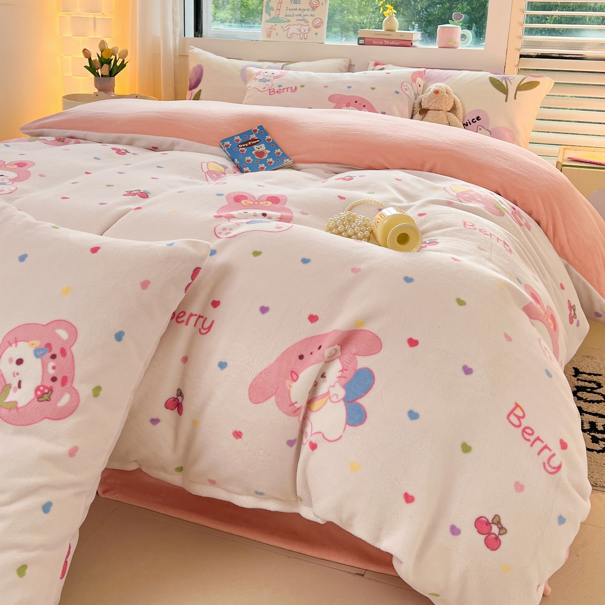 91家纺网 家纺一手货源 找家纺 LIFE.丽芙 2025秋冬新款A类牛奶绒加厚保暖单被套 乖乖喵