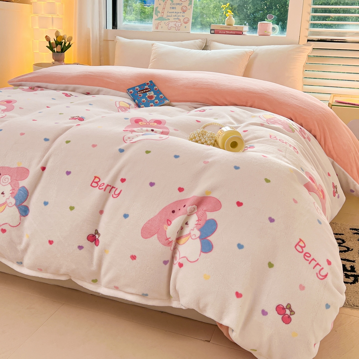 91家纺网 家纺一手货源 找家纺 LIFE.丽芙 2025秋冬新款A类牛奶绒加厚保暖单被套 乖乖喵