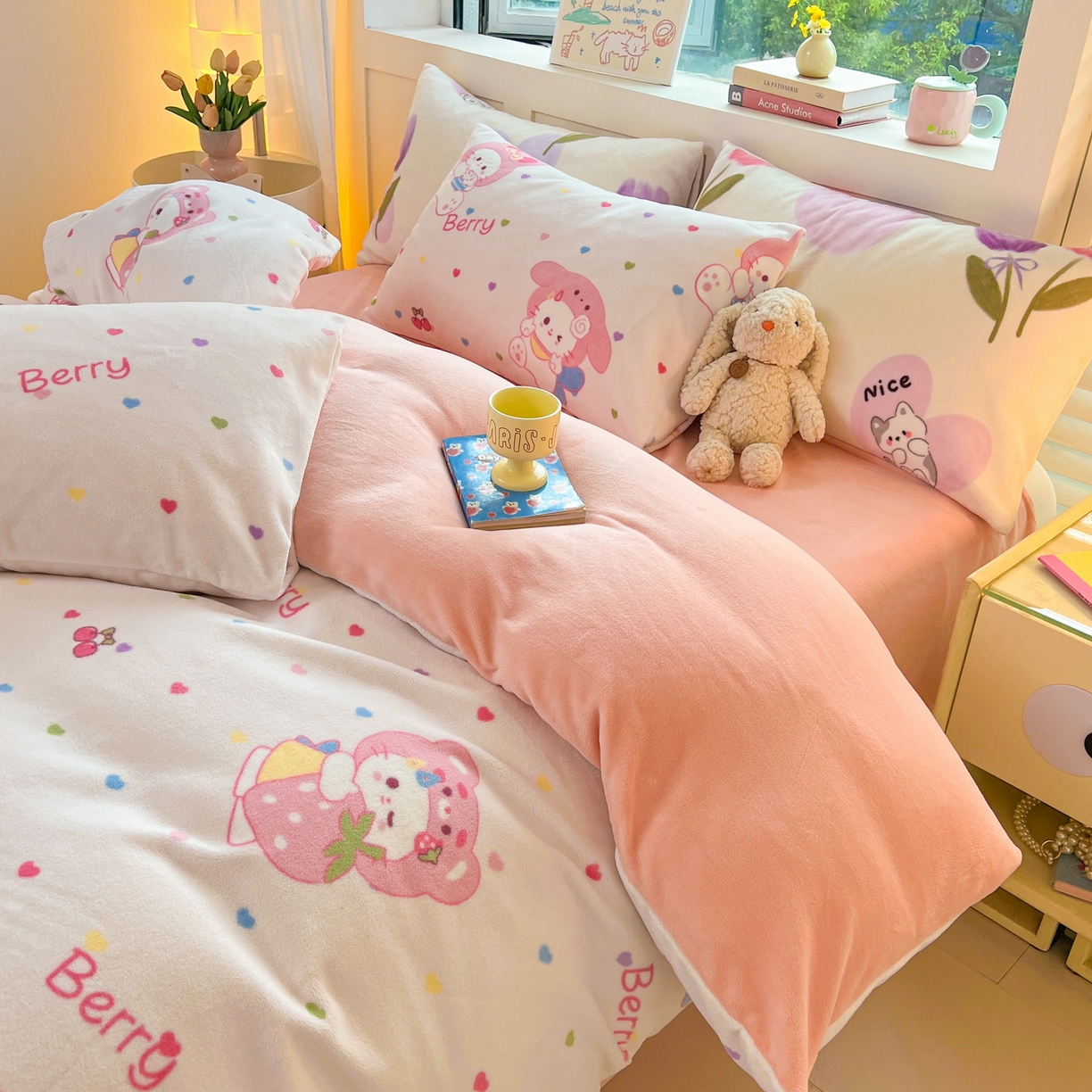 91家纺网 家纺一手货源 找家纺 LIFE.丽芙 2025秋冬新款A类牛奶绒加厚保暖单被套 乖乖喵