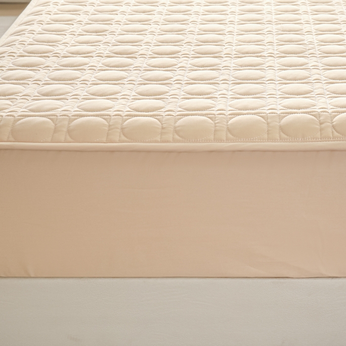 91家纺网 家纺一手货源 找家纺 佳笠家居 2025新款全棉纯棉夹棉床笠四季通用席梦思保护套床罩-初见系列 卡其色