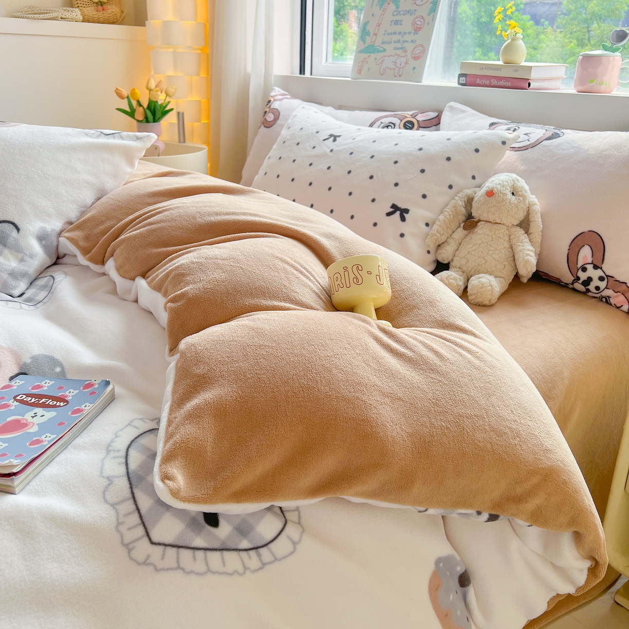 91家纺网 家纺一手货源 找家纺 LIFE.丽芙 2025秋冬新款A类牛奶绒加厚保暖单被套 安心熊仔