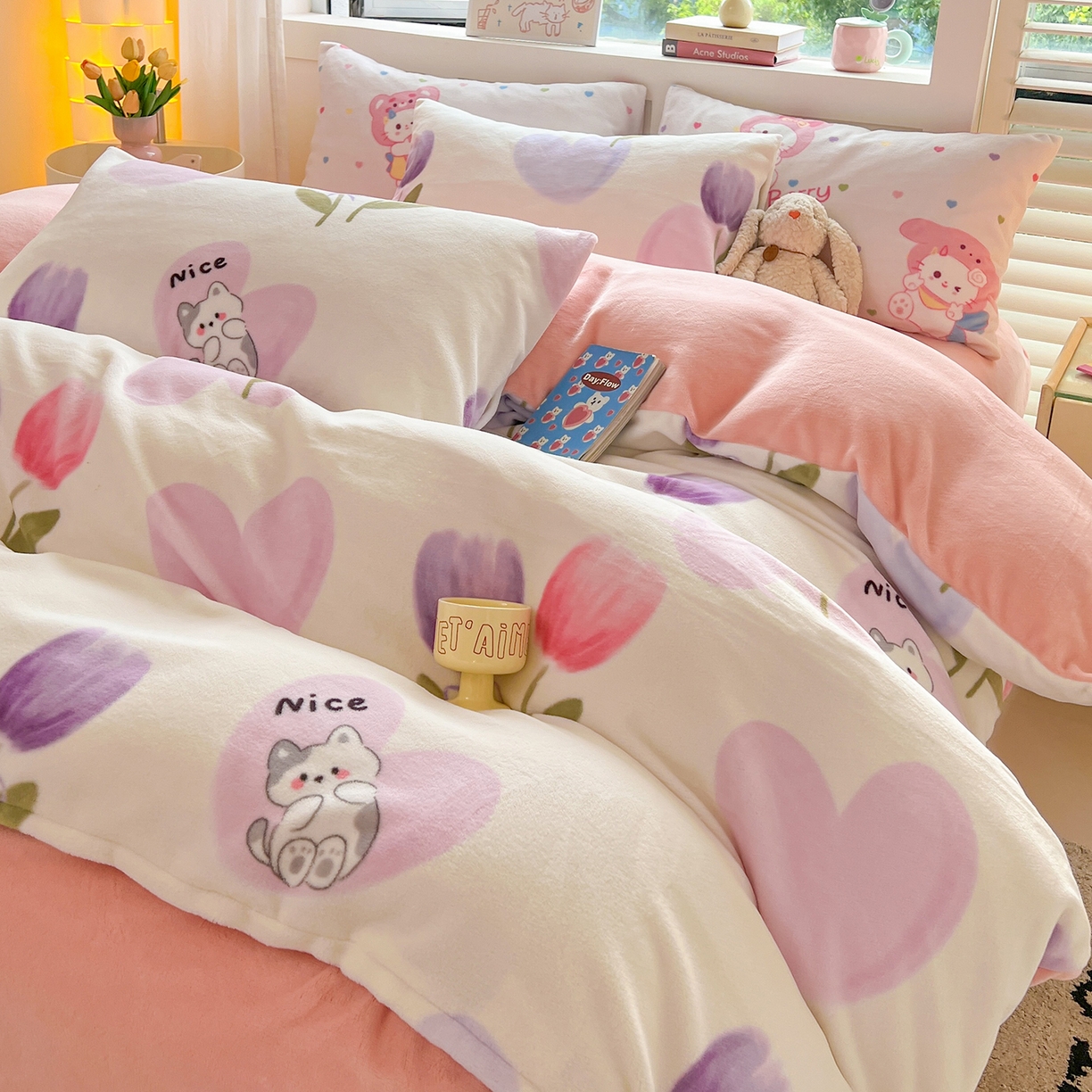 LIFE.丽芙 2025秋冬新款A类牛奶绒加厚保暖单被套 花语