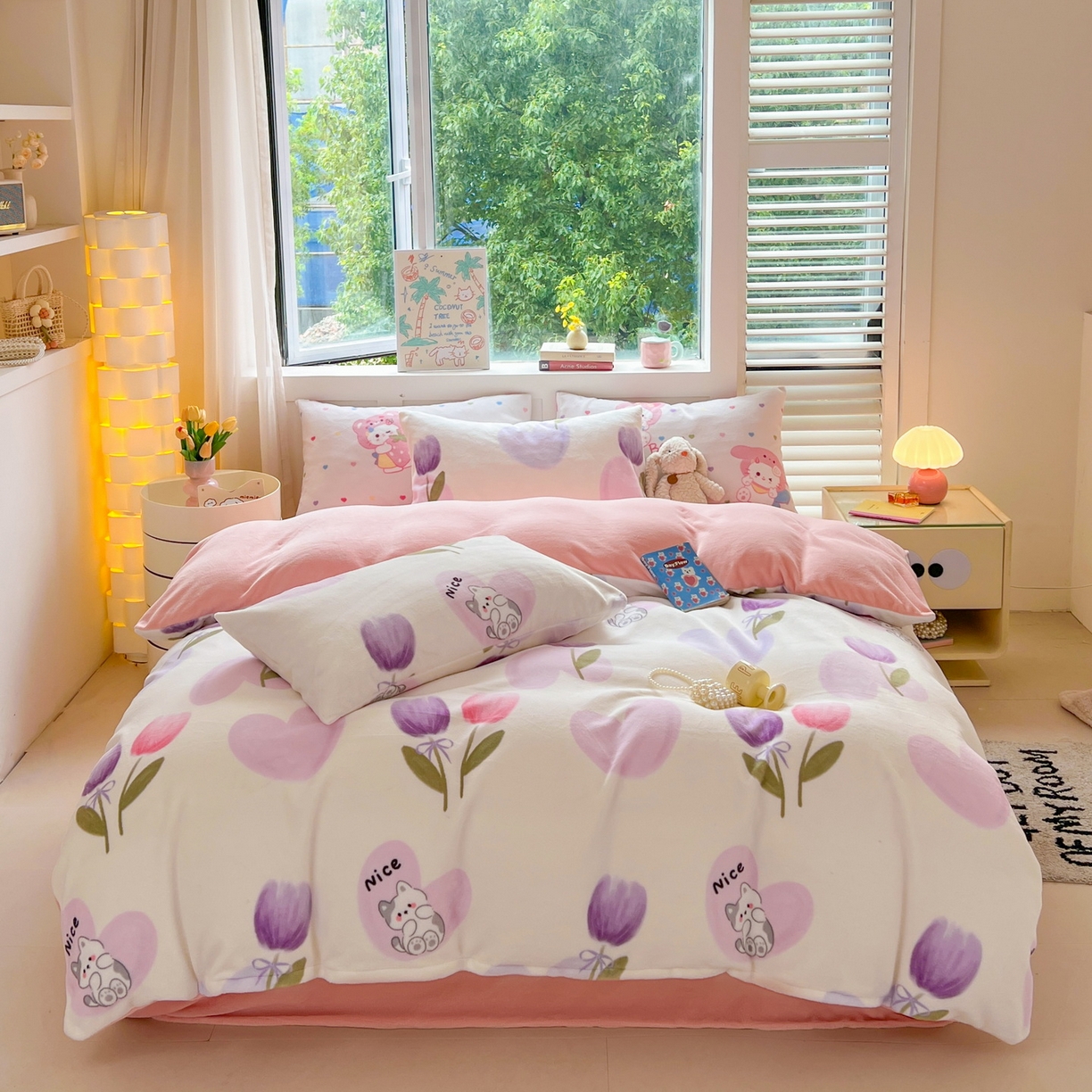 91家纺网 家纺一手货源 找家纺 LIFE.丽芙 2025秋冬新款A类牛奶绒加厚保暖单被套 花语