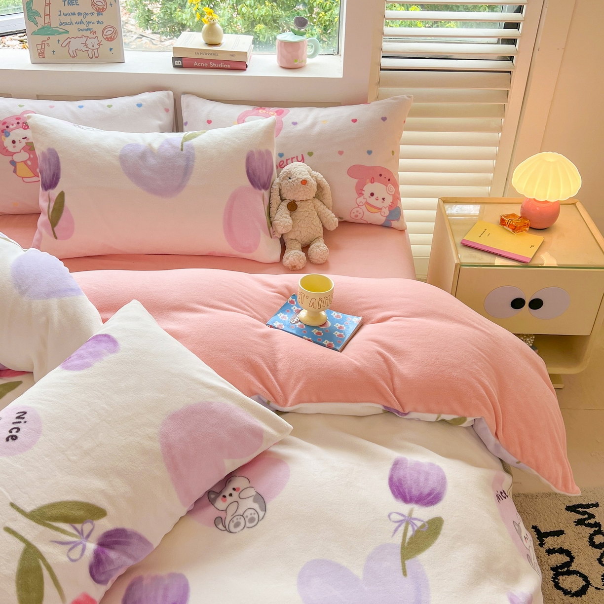 91家纺网 家纺一手货源 找家纺 LIFE.丽芙 2025秋冬新款A类牛奶绒加厚保暖单被套 花语