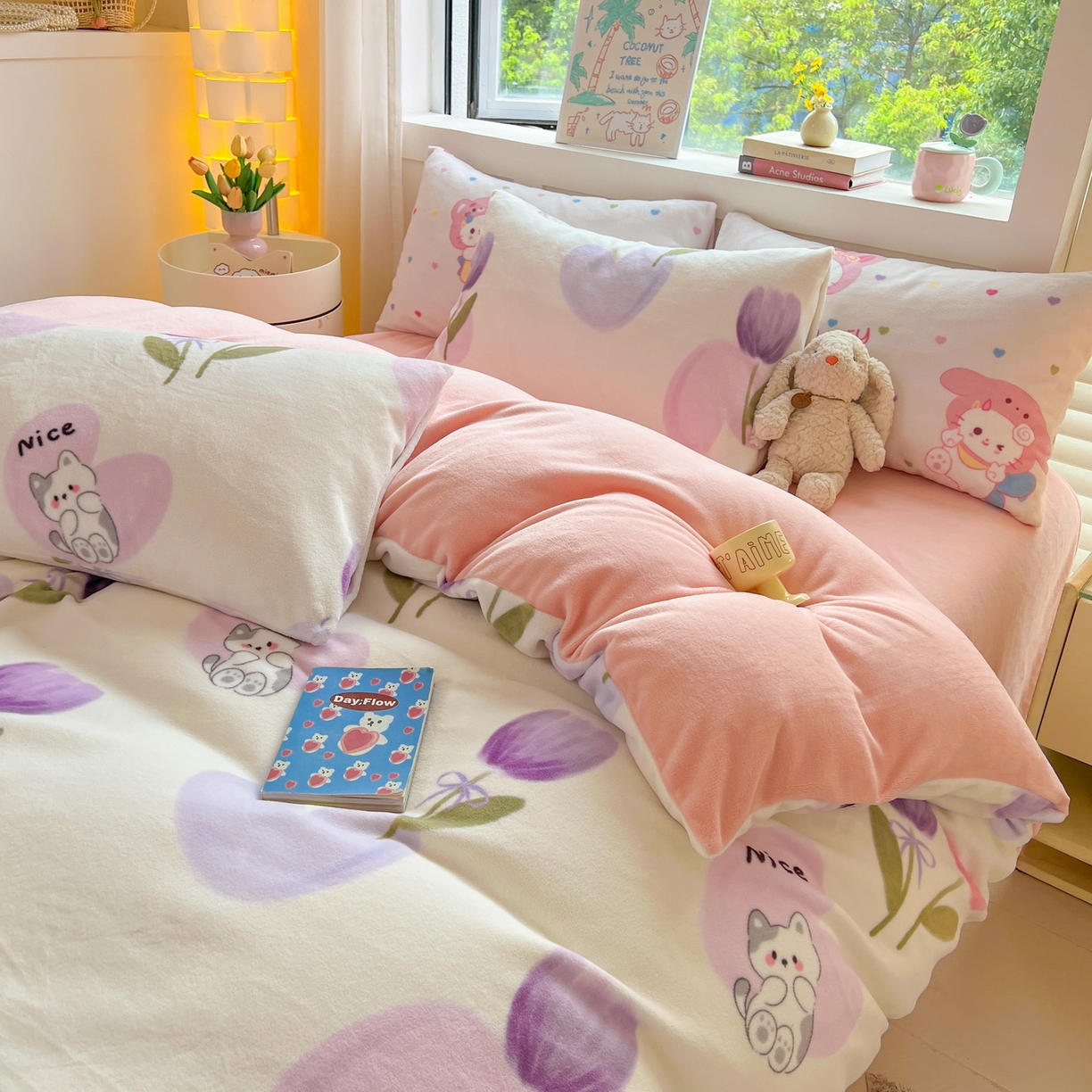 91家纺网 家纺一手货源 找家纺 LIFE.丽芙 2025秋冬新款A类牛奶绒加厚保暖单被套 花语