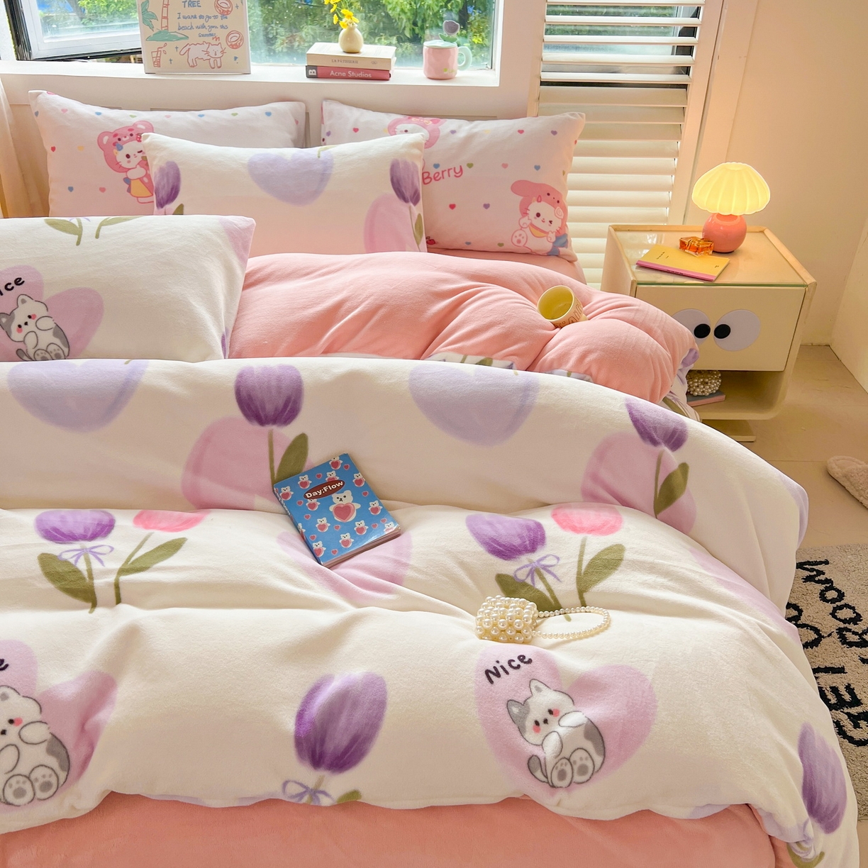 91家纺网 家纺一手货源 找家纺 LIFE.丽芙 2025秋冬新款A类牛奶绒加厚保暖单被套 花语