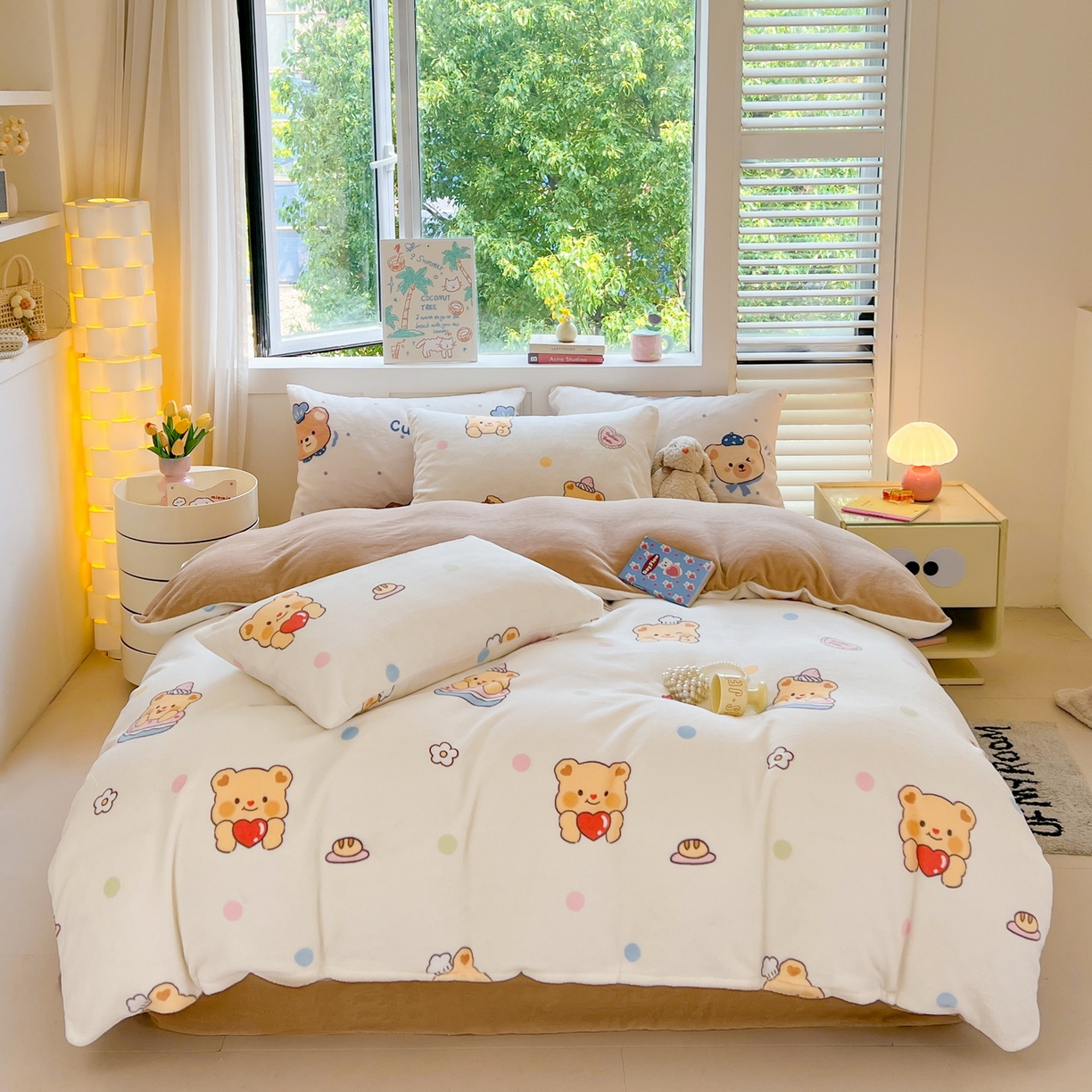 91家纺网 家纺一手货源 找家纺 LIFE.丽芙 2025秋冬新款A类牛奶绒加厚保暖单被套 小熊包