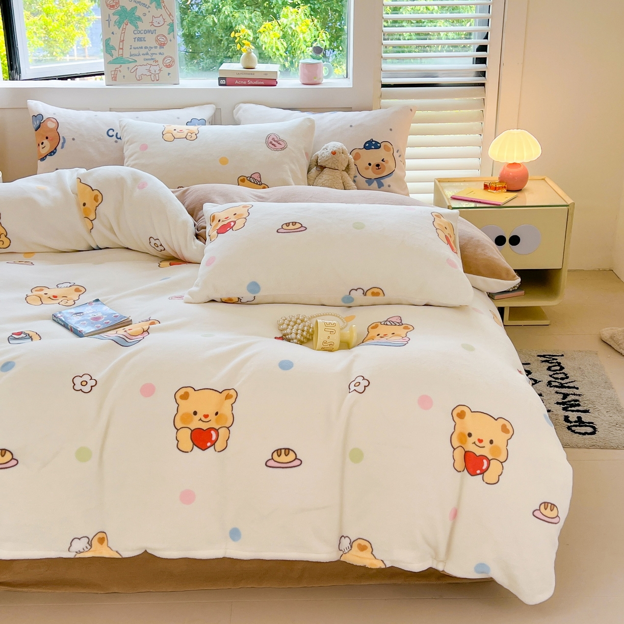 91家纺网 家纺一手货源 找家纺 LIFE.丽芙 2025秋冬新款A类牛奶绒加厚保暖单被套 小熊包