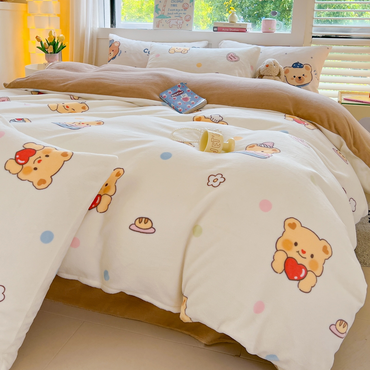 91家纺网 家纺一手货源 找家纺 LIFE.丽芙 2025秋冬新款A类牛奶绒加厚保暖单被套 小熊包