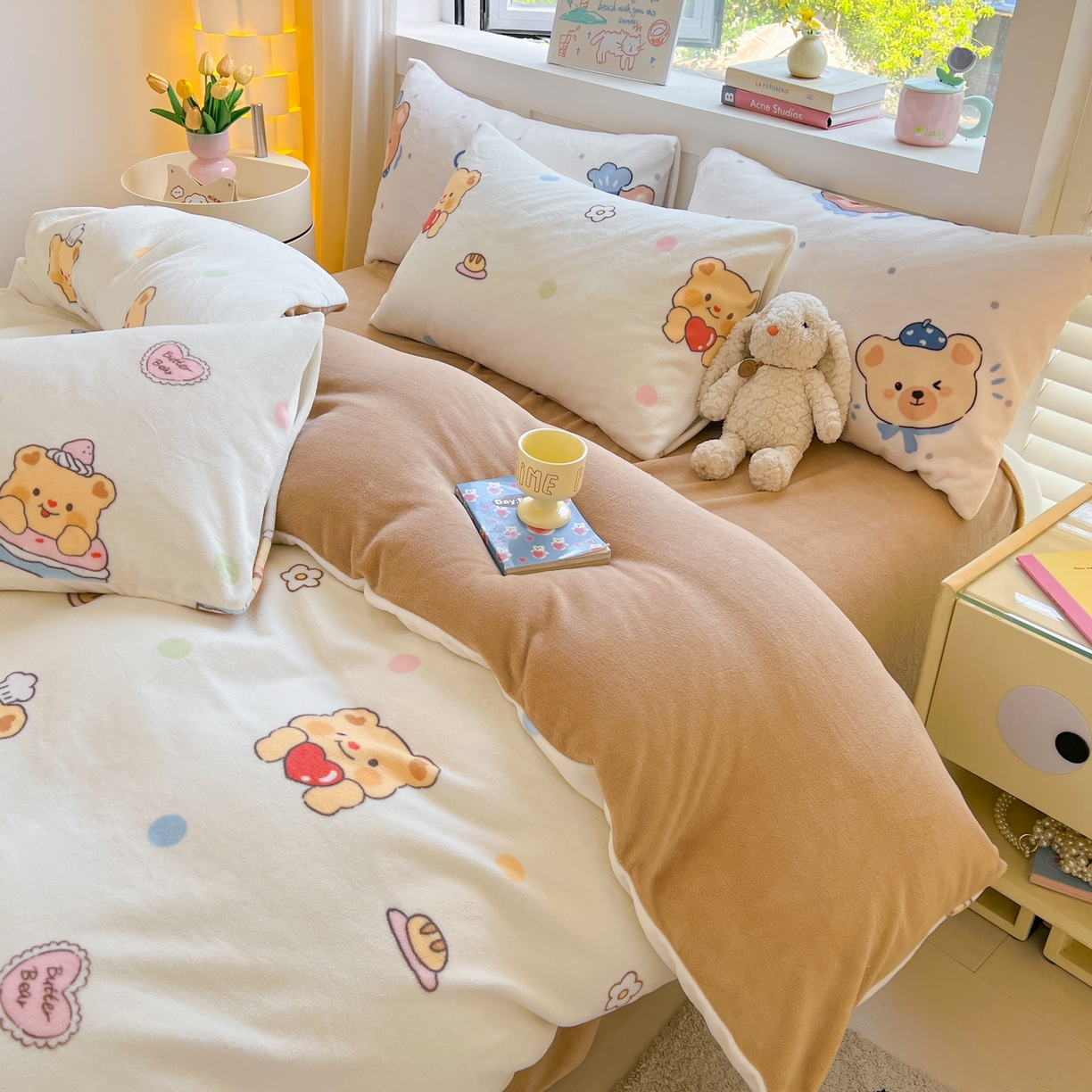 91家纺网 家纺一手货源 找家纺 LIFE.丽芙 2025秋冬新款A类牛奶绒加厚保暖单被套 小熊包