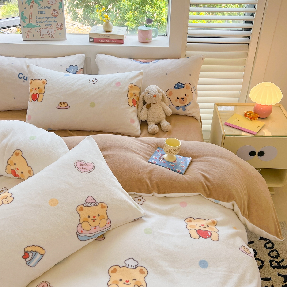 91家纺网 家纺一手货源 找家纺 LIFE.丽芙 2025秋冬新款A类牛奶绒加厚保暖单被套 小熊包