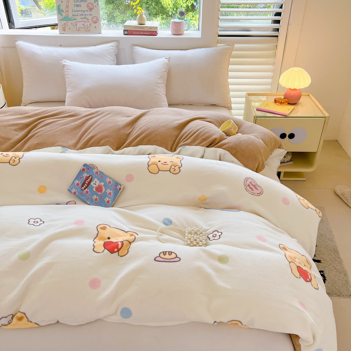 91家纺网 家纺一手货源 找家纺 LIFE.丽芙 2025秋冬新款A类牛奶绒加厚保暖单被套 小熊包