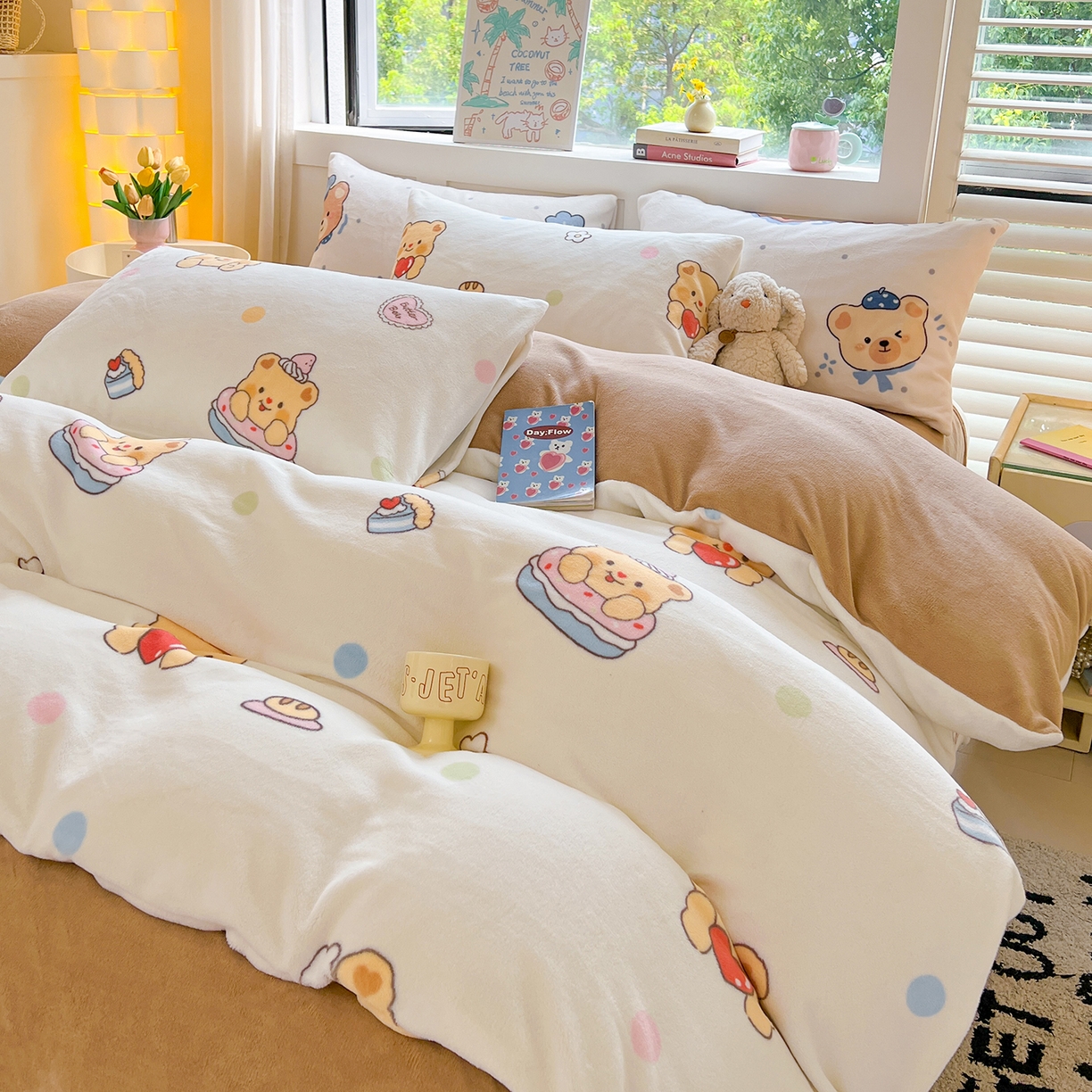 91家纺网 家纺一手货源 找家纺 LIFE.丽芙 2025秋冬新款A类牛奶绒加厚保暖单被套 小熊包