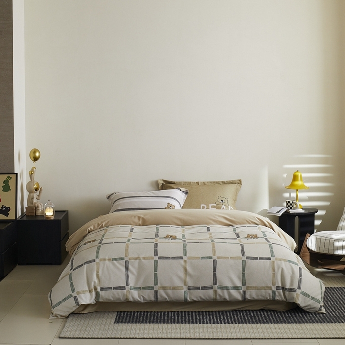 91家纺网 家纺一手货源 找家纺 由丽2025新款卡通磨毛印花四件套（控价券后不低于小号190，标准210，加大225） 可爱熊-绿