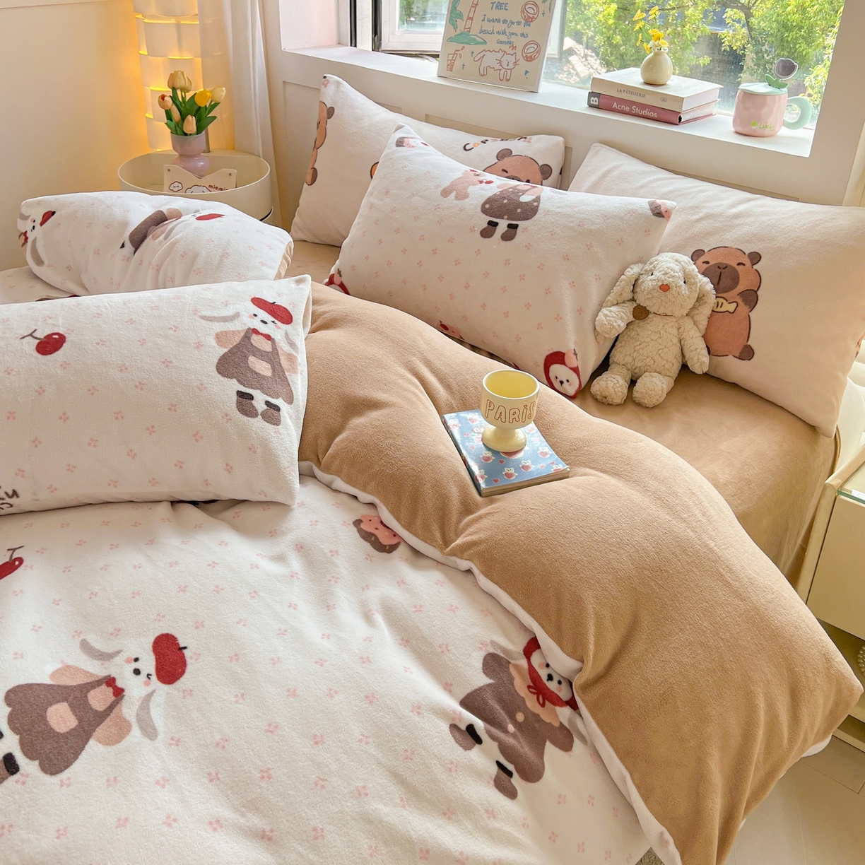 91家纺网 家纺一手货源 找家纺 LIFE.丽芙 2025秋冬新款A类牛奶绒加厚保暖单被套 小伙伴