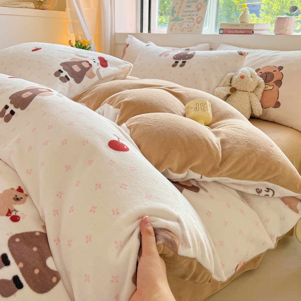 91家纺网 家纺一手货源 找家纺 LIFE.丽芙 2025秋冬新款A类牛奶绒加厚保暖单被套 小伙伴