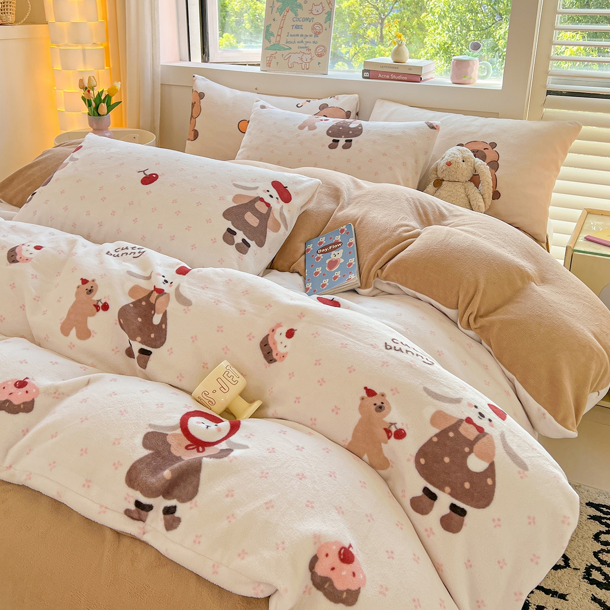 91家纺网 家纺一手货源 找家纺 LIFE.丽芙 2025秋冬新款A类牛奶绒加厚保暖单被套 小伙伴