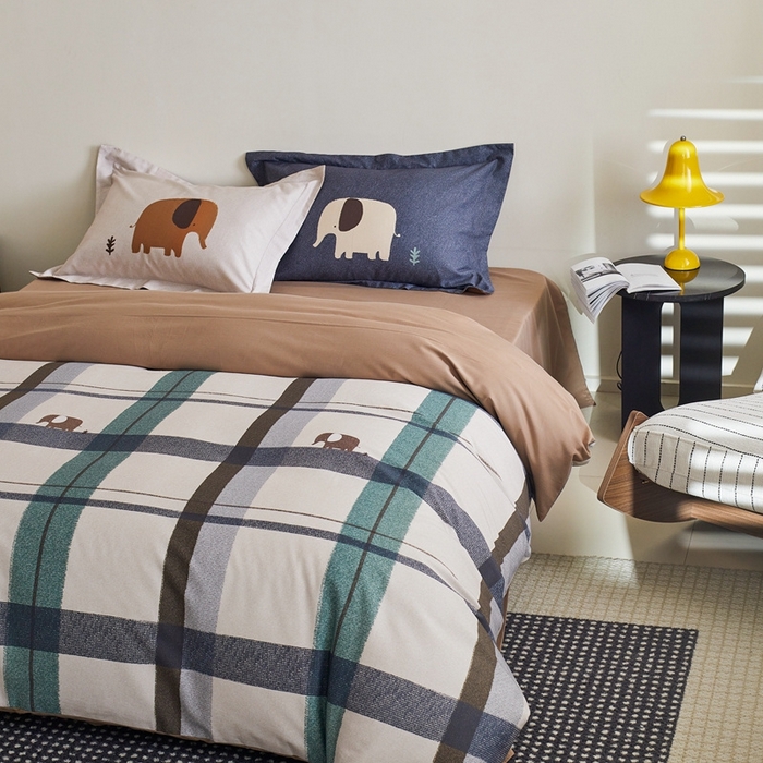 91家纺网 家纺一手货源 找家纺 由丽2025新款卡通磨毛印花四件套（控价券后不低于小号190，标准210，加大225） 潮格象-绿